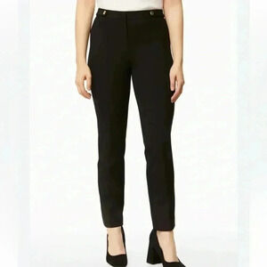 Laura Petite Straight Leg Women  Sz 8 Black Dress Pants